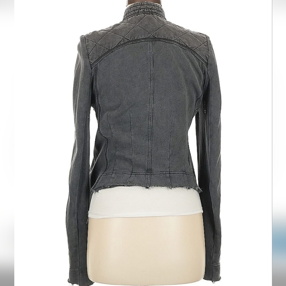 Free People Charcoal Moto Jacket M - Picture 4 of 13